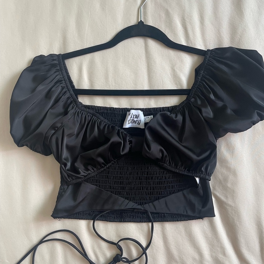 Princess Polly Black Puff Sleeve Blouse